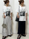【594】[72H限定！60%OFFで2,699円] フォトプリントTシャツ レディース 半袖 ビッグシルエット オーバーサイズ ゆったり 体型カバー 英字ロゴ おしゃれ カジュアル ストリート 夏新作