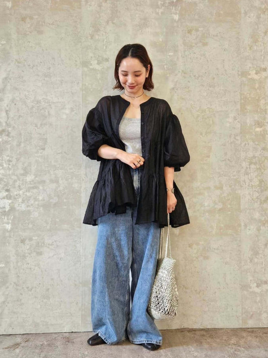 【658】『2WAY 前後着用可』シフォン ロング丈 UVカット シャツカーディガン レディース 軽やか 羽織り 透け感 紫外線対策 冷房対策 夏