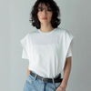 【685】ラッフルショルダーＴシャツ UVカット＆接触冷感カットソー レディース 無地 ゆったり シンプル 着回し トップス 体型カバー カジュアル 夏コーデ