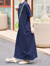 【557】ゆったり体型カバー Tシャツワンピース レディース 半袖 ロング丈 7色展開 シンプル 無地 楽ちんカジュアル 着回し抜群 夏新作 外出/部屋着