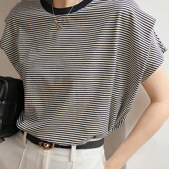 【760】8色展開 ボーダー柄 半袖 Tシャツ レディース ゆったり クルーネック 通勤 カジュアル 夏新作