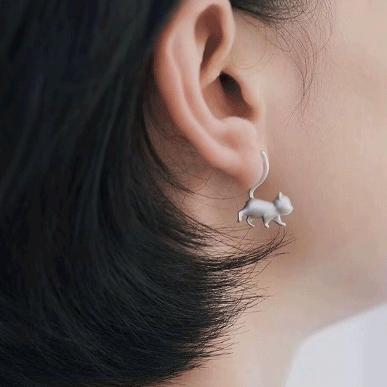 设计师原创幸运设计喵星人小猫猫咪925银耳钉女耳饰品
