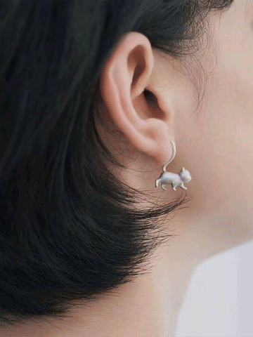 设计师原创幸运设计喵星人小猫猫咪925银耳钉女耳饰品