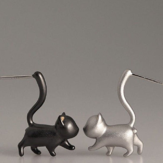 设计师原创幸运设计喵星人小猫猫咪925银耳钉女耳饰品