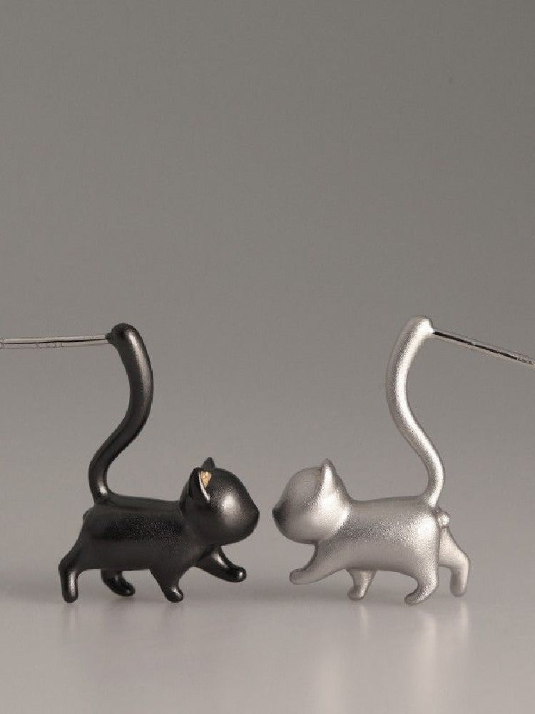 设计师原创幸运设计喵星人小猫猫咪925银耳钉女耳饰品