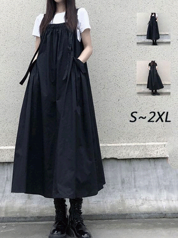 【369】[ゆるっと体型カバー！] セットアップ レディース キャミワンピース＋Tシャツ 2点セット ミモレ丈 ゆったり 着痩せ効果 ヘップバーン風 クラシカル 可愛い 夏コーデ
