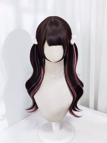 ウィッグ　地雷系　黒ピンク　巻き髪　ヘアアレンジ Amazon.co.jp: ウィッグ ロング 巻き髪 インナーカラー 地雷系