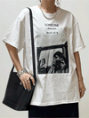 【594】[72H限定！60%OFFで2,699円] フォトプリントTシャツ レディース 半袖 ビッグシルエット オーバーサイズ ゆったり 体型カバー 英字ロゴ おしゃれ カジュアル ストリート 夏新作