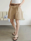 【671】綿麻 ショートパンツ レディース ワイドパンツ 薄手 ハイウエスト ゆったり Aライン カジュアル 夏 ウエストゴム 涼しい ボトムス