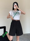 【671】綿麻 ショートパンツ レディース ワイドパンツ 薄手 ハイウエスト ゆったり Aライン カジュアル 夏 ウエストゴム 涼しい ボトムス