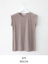 【673】5色展開 綿 ノースリーブ Tシャツ レディース クルーネック 正肩デザイン ショート丈 スリム 夏 トップス インナー カジュアル