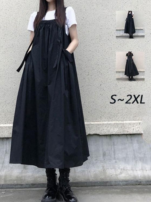 【369】[ゆるっと体型カバー！] セットアップ レディース キャミワンピース＋Tシャツ 2点セット ミモレ丈 ゆったり 着痩せ効果 ヘップバーン風 クラシカル 可愛い 夏コーデ