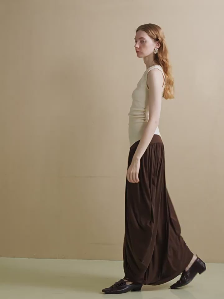 polaura アシンメトリードレープロングスリーブトップス All items